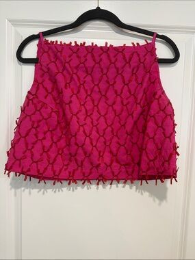 Pearl Hot Pink Textured Cropped Tank